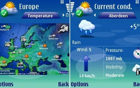 Handy Weather 7.0 (Symbian S60 3rd edition)