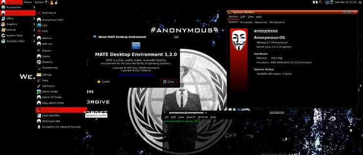 Anonymous-OS - system operacyjny dla hakerów