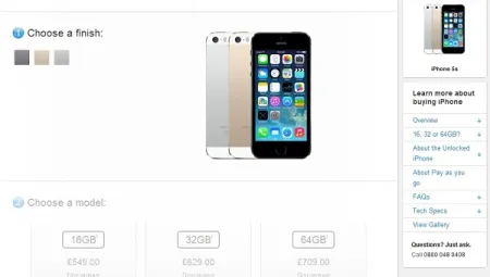 iPhone 5S jest w Europie droższy o 20 funtów/euro od iPhone'a 5