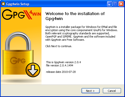 Aplikacja Gpg4win pozwala szyfrować pocztę elektroniczną w standardach OpenPGP i S/MIME.
