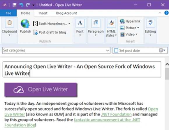 Open Live Writer, czyli nowe wcielenie lubianego Live Writera od Microsoftu