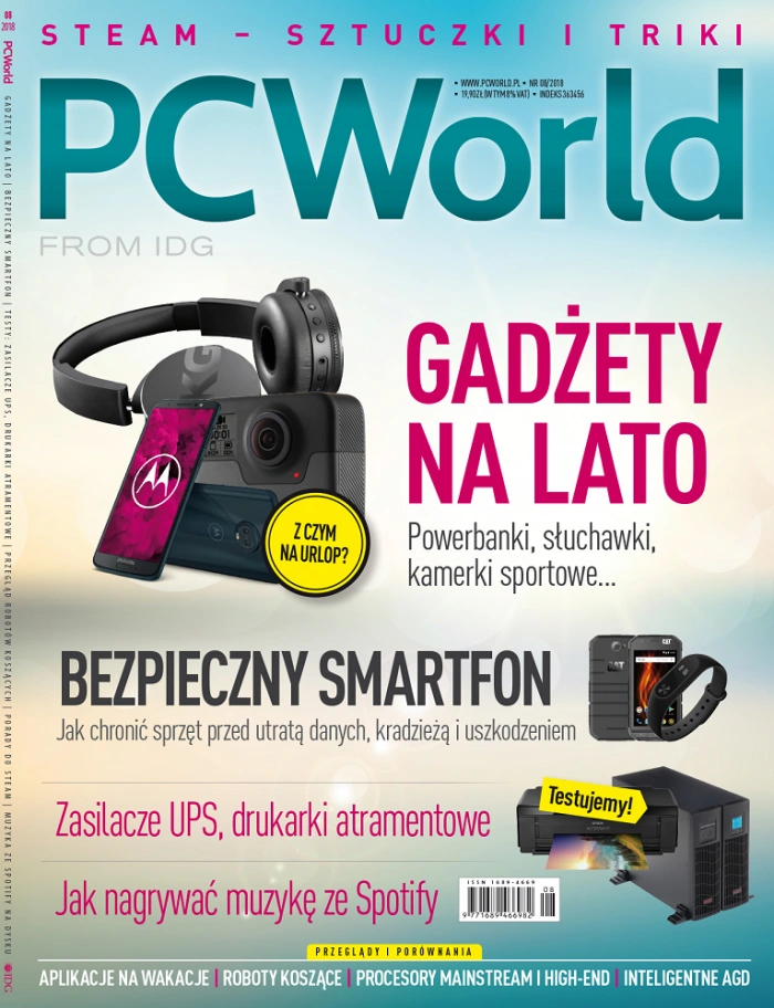 "PC World" 8/2018 w sprzedaży. Najlepsze gadżety na wakacje
