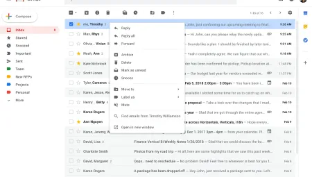 Gmail - łatwiejsza obsługa poczty dzięki nowym opcjom w menu kontekstowym