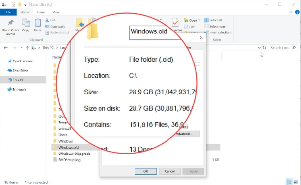 Wielkość folderu Windows.old może negatywnie zaskoczyć
