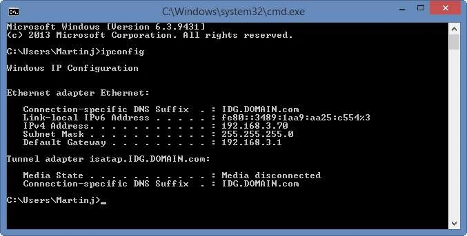 polecenie ipconfig w systemie Windows pozwala odkryć adres routera
Źródło: techadvisor