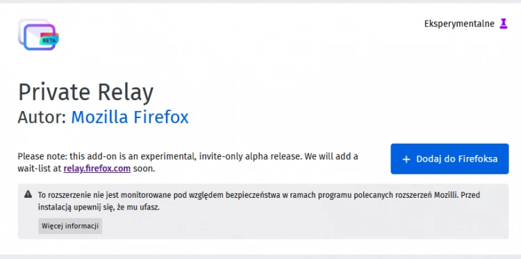 Firefox Private Relay - generator adresów e-mail w przeglądarce