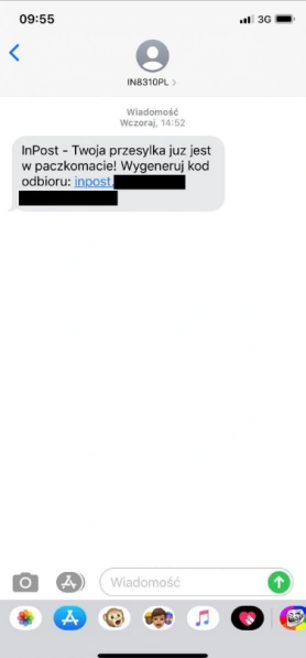 Tak może wyglądać wiadomość SMS od przestępców podszywających się pod InPost