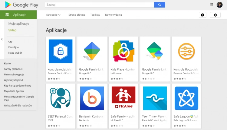 Kontrola Rodzicielska - aplikacje w Google Play