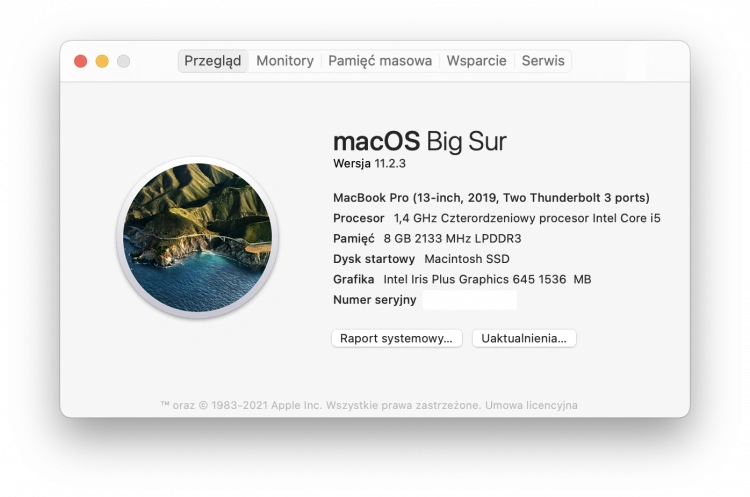 Informacje o komputerze Mac