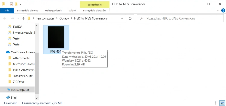 Plik JPEG po konwersji z HEIC