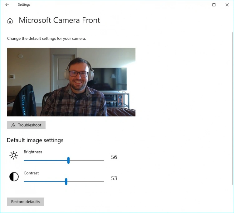 Ustawienia kamery Windows 10