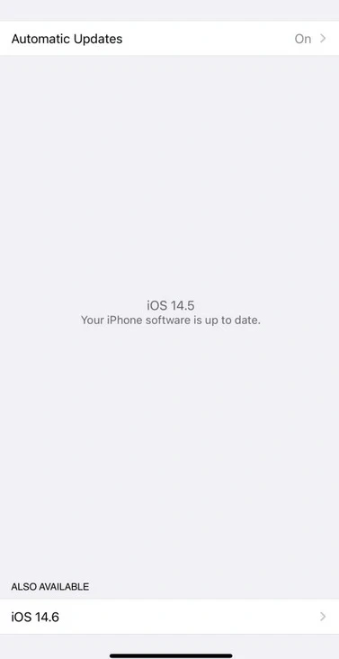Możliwość instalacji iOS 14.6
