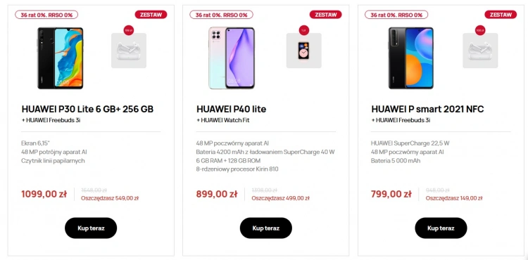 Promocje Huawei - smartfon P40 Lite i Watch Fit w genialnej cenie!