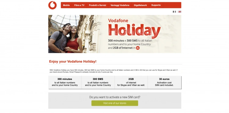 Oferta Vodafone Holiday