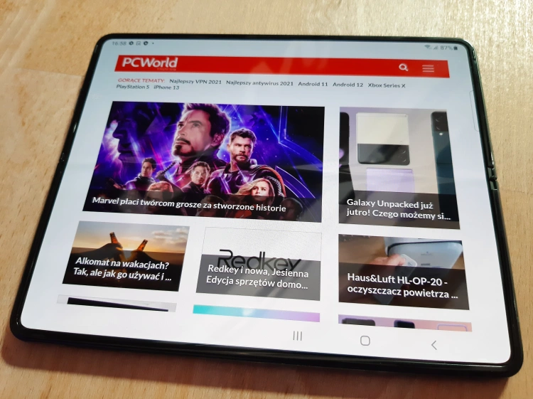 Ekran główny Galaxy Z Fold 3 / fot. Paweł Goryniak