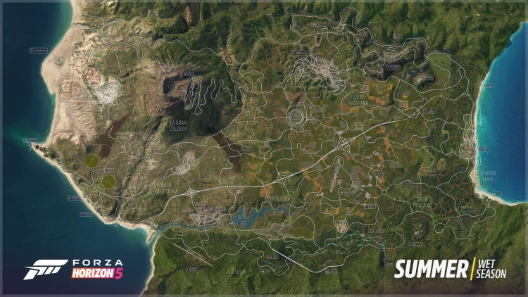 Mapa z Forza Horizon 5 (fot. Playground Games)