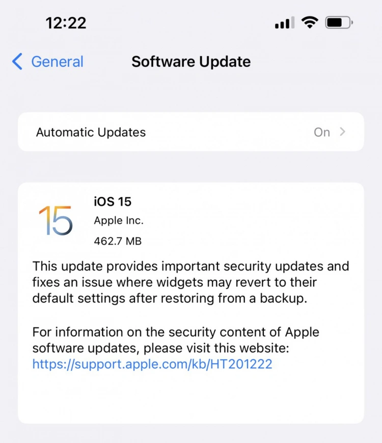 Poprawka zabezpieczeń iOS 15
Źródło: MacRumors.com