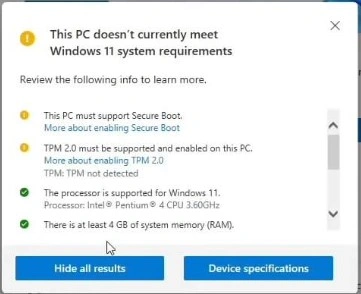 Windows 11 i Pentium 4? System nie widzi problemów
