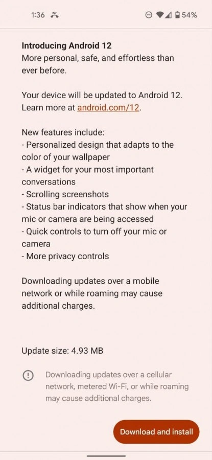 Aktualizacja z Androida 12 Beta do Android 12 na Pixel 5
Źródło: gsmarena.com