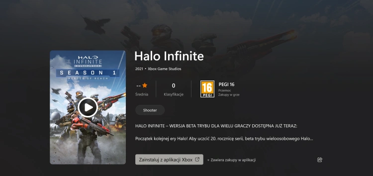 Halo Infinite w Microsoft Store - Windows 11(fot. Damian Kubik)