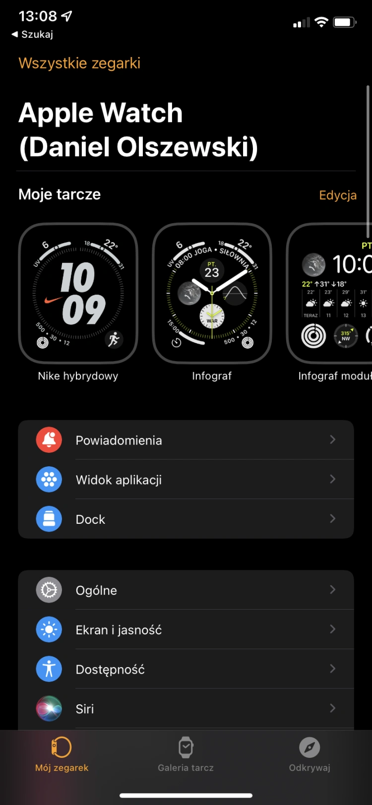 Aplikacja Watch na iPhone