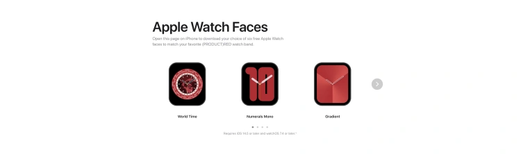 Limitowane tarcze PRODUCT(RED) dla zegarków Apple Watch
Źródło: apple.com