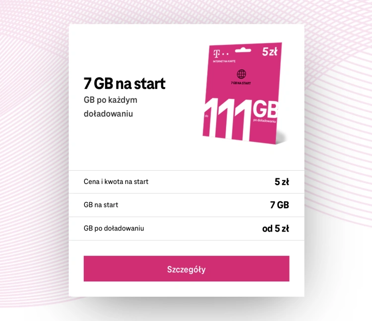 Oferta internetu na kartę w T-Mobile