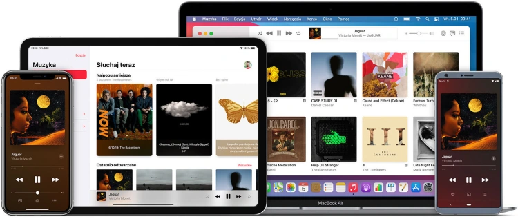 Apple Music na kompatybilnych urządzeniach
Źródło: apple.com