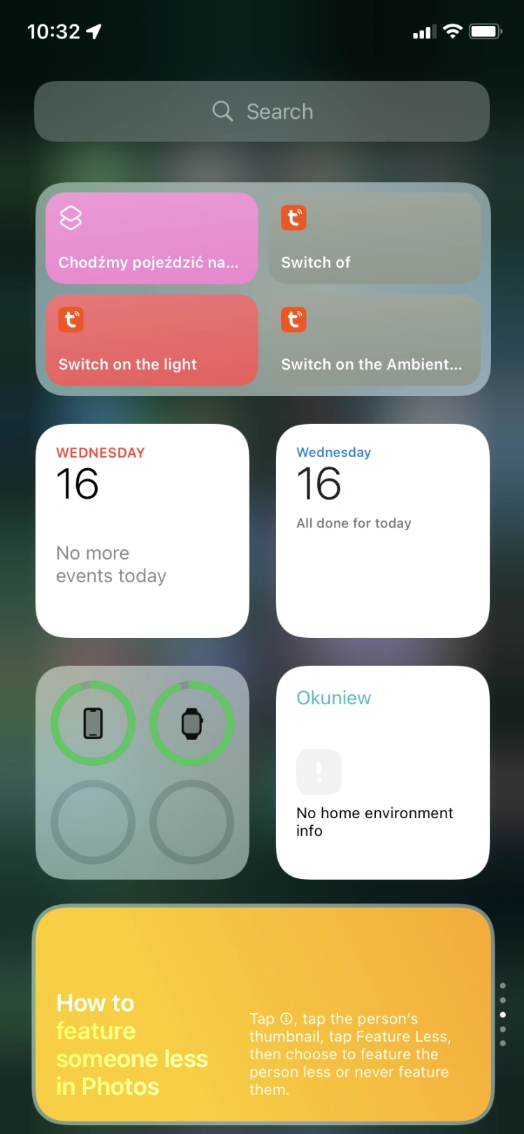 Widgety w iOS 15