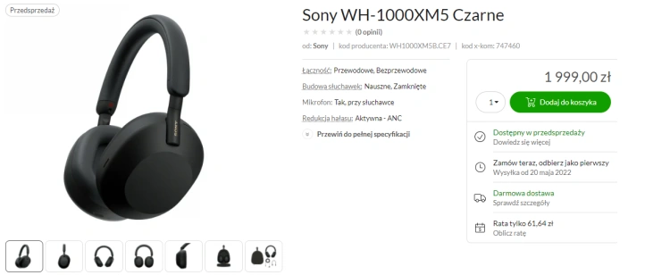 Gdzie kupić Sony WH-1000XM5? Sprawdź najlepsze promocje