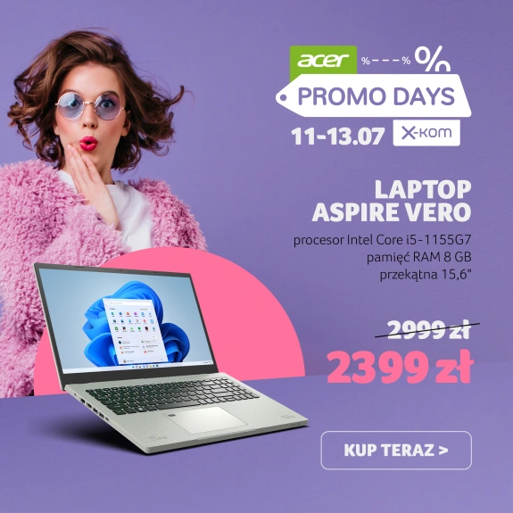 Gorące oferty Acer - laptopy w ekstra cenach. Taniej nawet o 1000 złotych