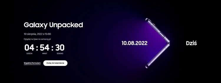 Sprawdzamy, gdzie oglądać premierę Galaxy Watch 5, Folda i Flipa 4. Galaxy Unpacked 2022 już za kilka chwil