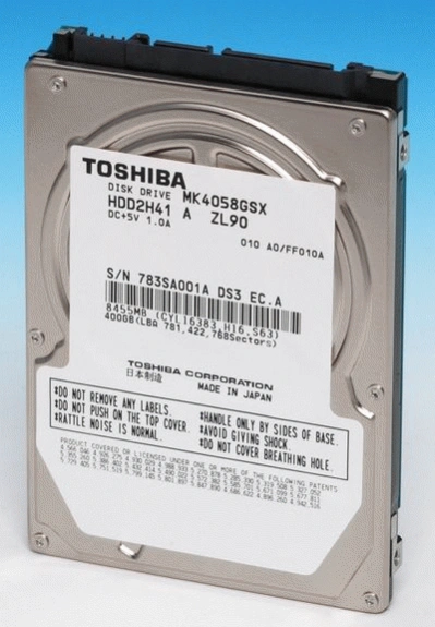 Toshiba: 400 GB na 2,5-calach 